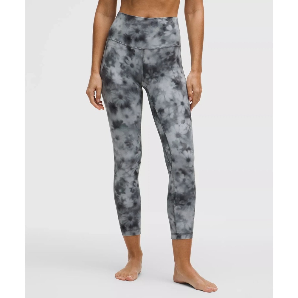 Lululemon Align Pant Women's 4 Meadow Haze Grey High-Rise Floral Yoga Gym Tights